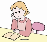 勉強をする女性のイラスト